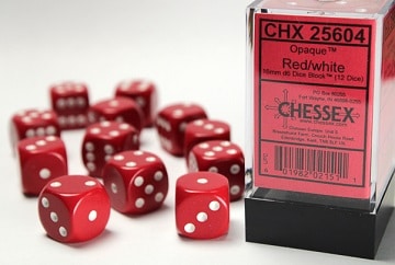 CHEX25604 12D6 Red/White Dice image 0